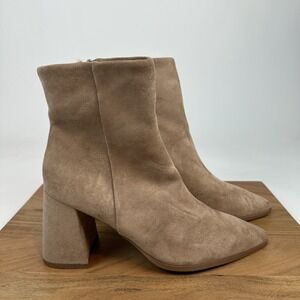 Womens Steven New York Tomas Brown Faux Leather Heeled Ankle Boots Size 11 M GUC